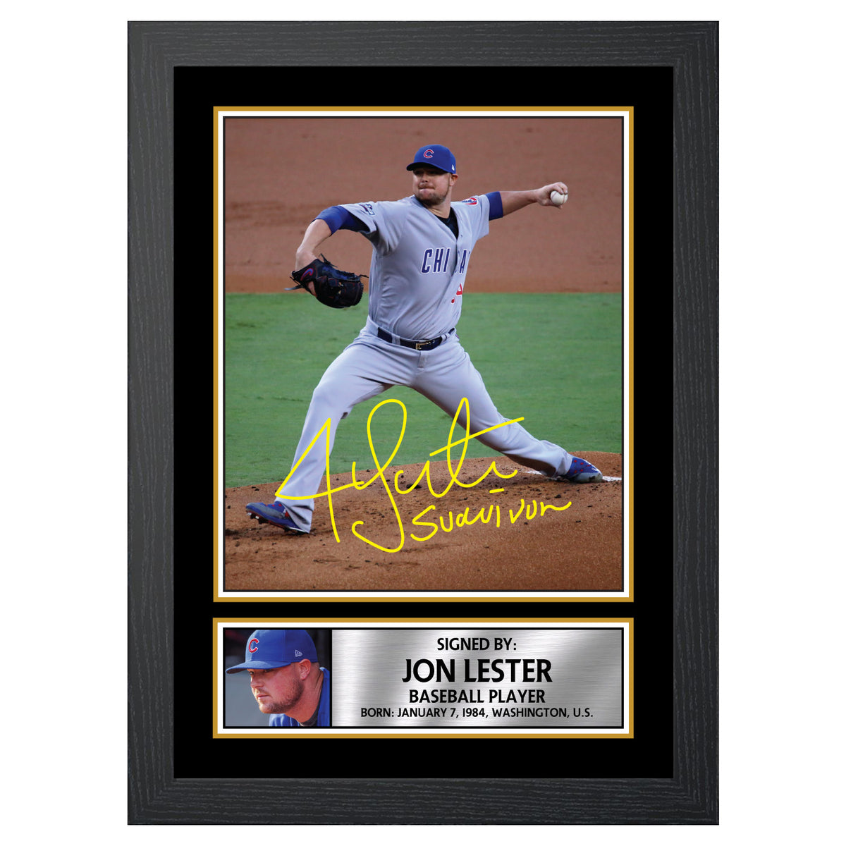 Jon Lester 2 Baseball Player Printed Signature Poster Print Gift
