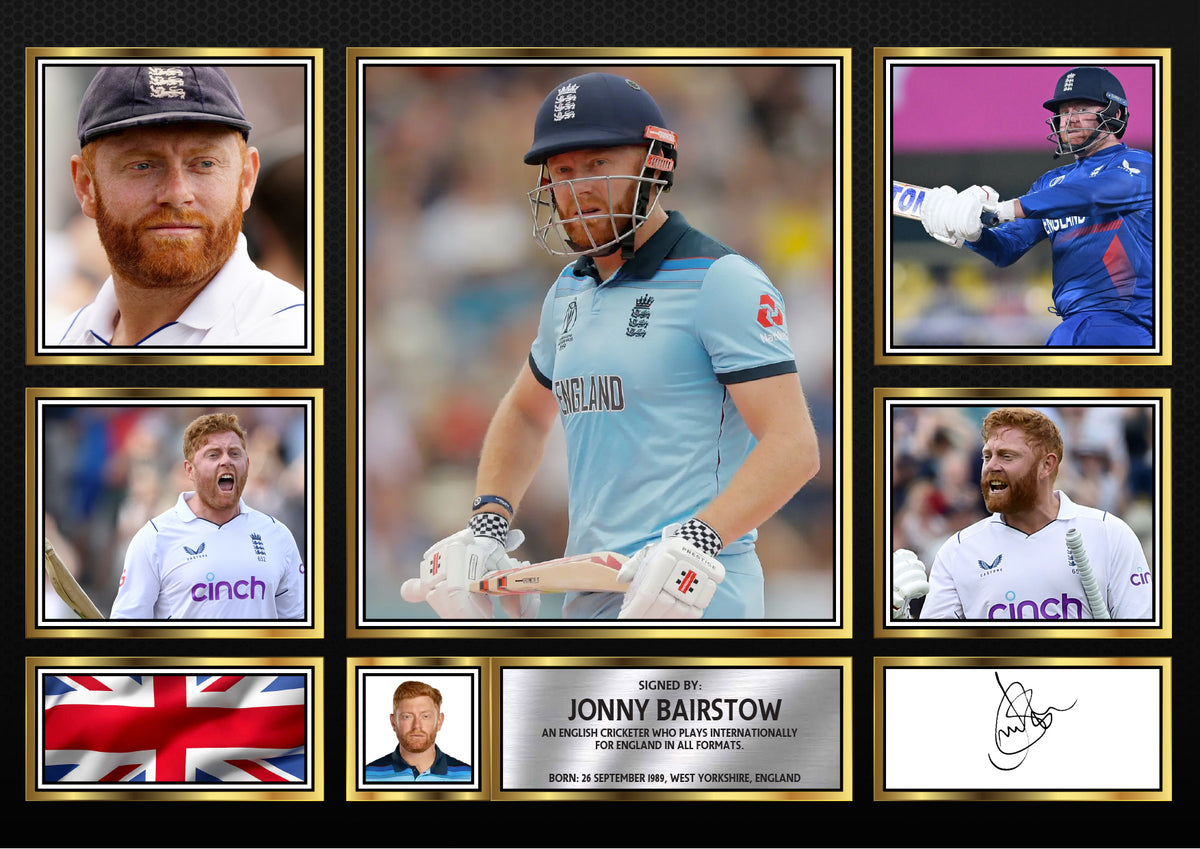Jonny Bairstow – Printed Signature Cricket Star Print – Jonny Bairstow – A4 Poster