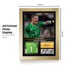 Jordan Pickford Printed Signed Poster – Everton FC & England Goalkeeper Tribute Wall Art with Jersey & Bio Plaque – Premier League Football Memorabilia for Fans & Collectors