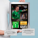 Jordan Pickford Printed Signed Poster – Everton FC & England Goalkeeper Tribute Wall Art with Jersey & Bio Plaque – Premier League Football Memorabilia for Fans & Collectors