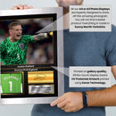 Jordan Pickford Printed Signed Poster – Everton FC & England Goalkeeper Tribute Wall Art with Jersey & Bio Plaque – Premier League Football Memorabilia for Fans & Collectors