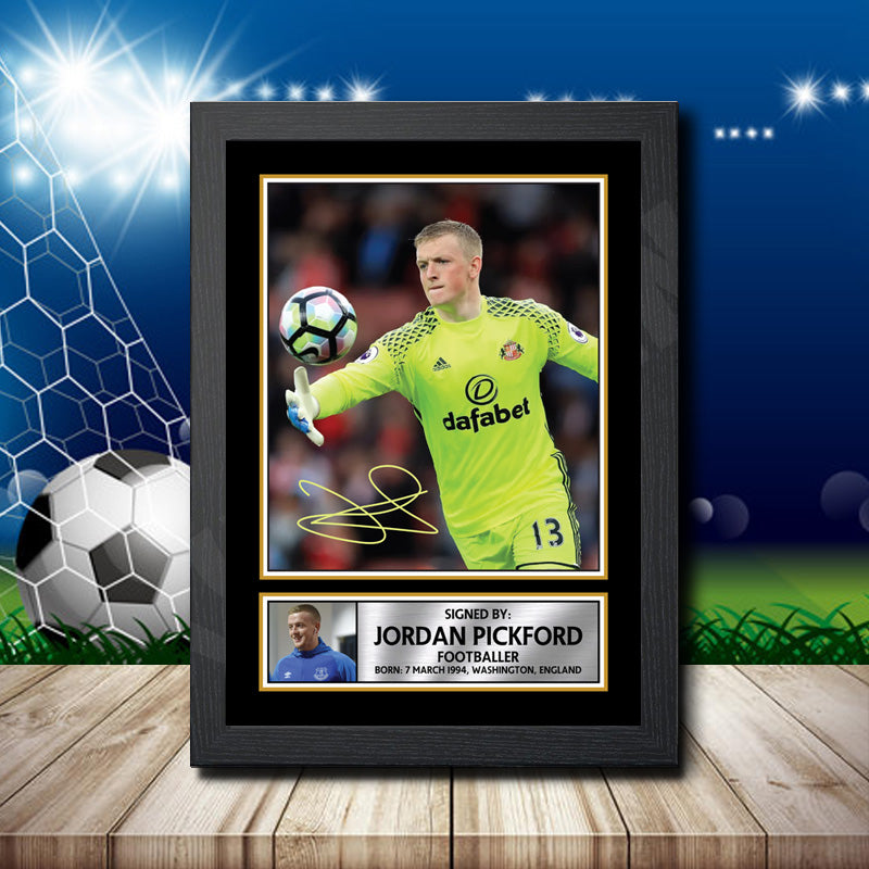 Jordan Pickford 4 Printed Signature Footballers Star Poster Print Framed Wall Art Gift – Jordan Pickford 4 Printed Signature Footballers Star Poster Print