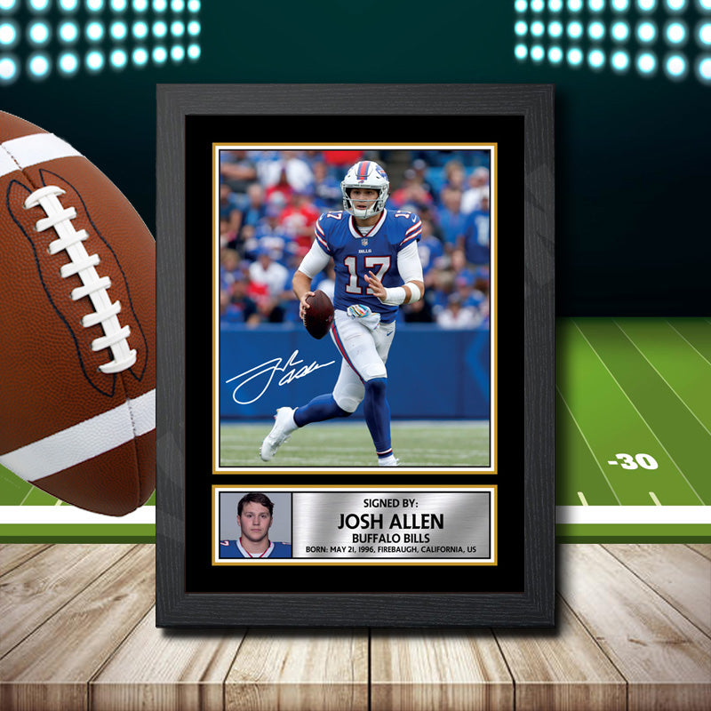 Josh Allen 1 – Printed Signature NFL Star Print – Josh Allen 1