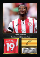 Dango Ouattara Printed Signed Poster – Brentford FC & Burkina Faso Midfielder Tribute Wall Art with Jersey & Bio Plaque – Premier League Football Memorabilia for Fans & Collectors