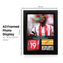 Dango Ouattara Printed Signed Poster – Brentford FC & Burkina Faso Midfielder Tribute Wall Art with Jersey & Bio Plaque – Premier League Football Memorabilia for Fans & Collectors