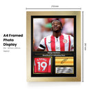 Dango Ouattara Printed Signed Poster – Brentford FC & Burkina Faso Midfielder Tribute Wall Art with Jersey & Bio Plaque – Premier League Football Memorabilia for Fans & Collectors