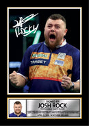 Josh Rock Darts Poster Print – Professional Northern Irish Darts Player Signature Style Wall Art – PDC Darts Memorabilia Gift for Fans and Collectors