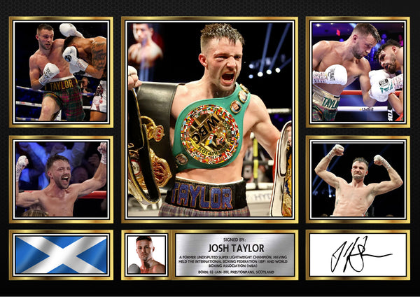 Josh Taylor top boxer Printed Signature Print Landscape – Reproduction Print