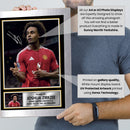 Joshua Zirkzee Signed Poster Print – Manchester United Tribute Wall Art with Autograph Panel – Dutch Striker Memorabilia for Fans & Collectors