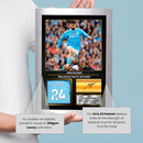 Joško Gvardiol Printed Signed Poster – Manchester City FC & Croatia Defender Tribute Wall Art with Jersey & Bio Plaque – Premier League Football Memorabilia for Fans & Collectors