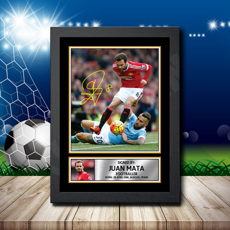 Juan Mata 3 Printed Signature Footballers Star Poster Print Framed Wall Art Gift – Juan Mata 3 Printed Signature Footballers Star Poster Print