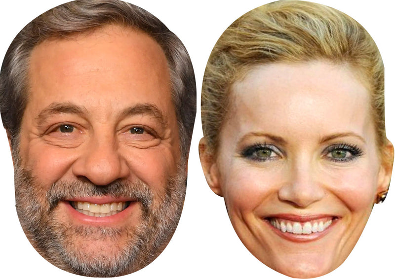 Judd Apatow and Leslie Mann Celebrity Couple Face Mask Fancy Dress - High-Quality Cardboard Masks for Any Occasion