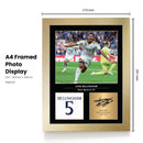 Jude Bellingham Signed Poster Print – Real Madrid CF Midfield Star Tribute Wall Art with Signature & Jersey Number 5 – England Football Memorabilia for La Liga Fans & Collectors