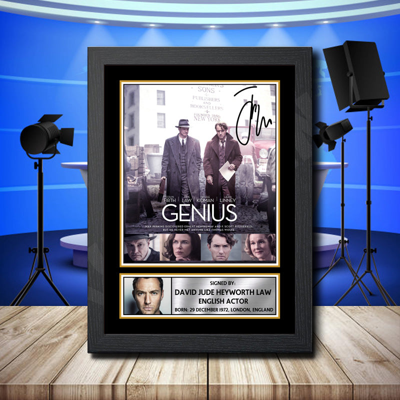 Jude Law 3 Printed Signature Television Star Poster Print Framed Wall Art Gift – Jude Law 3 Printed Signature Television Star Poster Print
