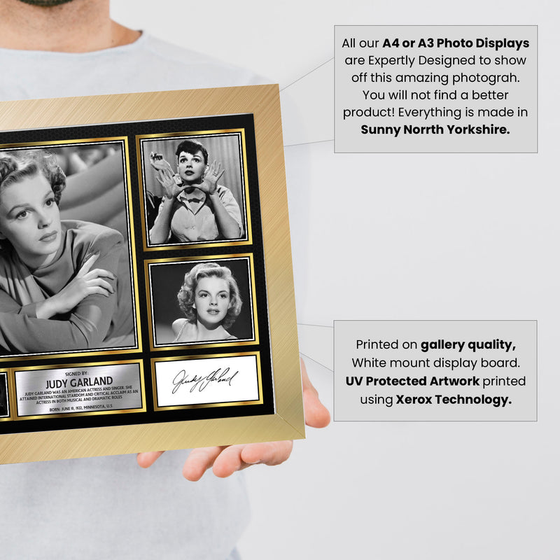 Judy Garland Actors Framed Autographed Print - Limited Edition Autograph Fan Gift – Collectible Memorabilia Merchandise