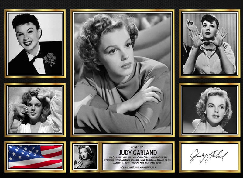 Judy Garland Actors Framed Autographed Print - Limited Edition Autograph Fan Gift – Collectible Memorabilia Merchandise