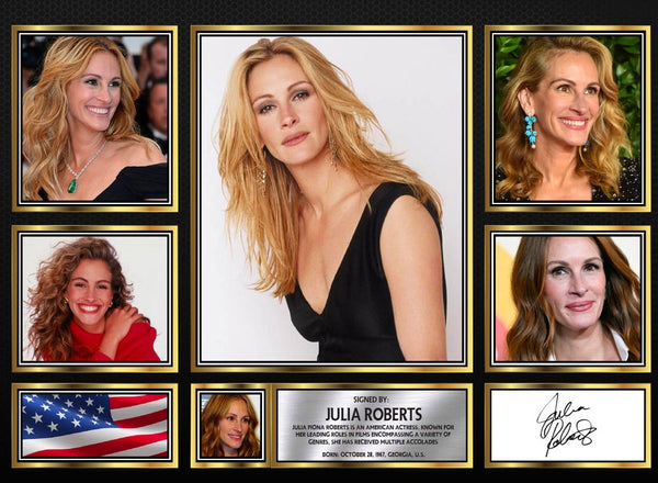 Julia Roberts Actors Framed Printed Signature Print – Fan Gift – Wall Art – Reproduction Print