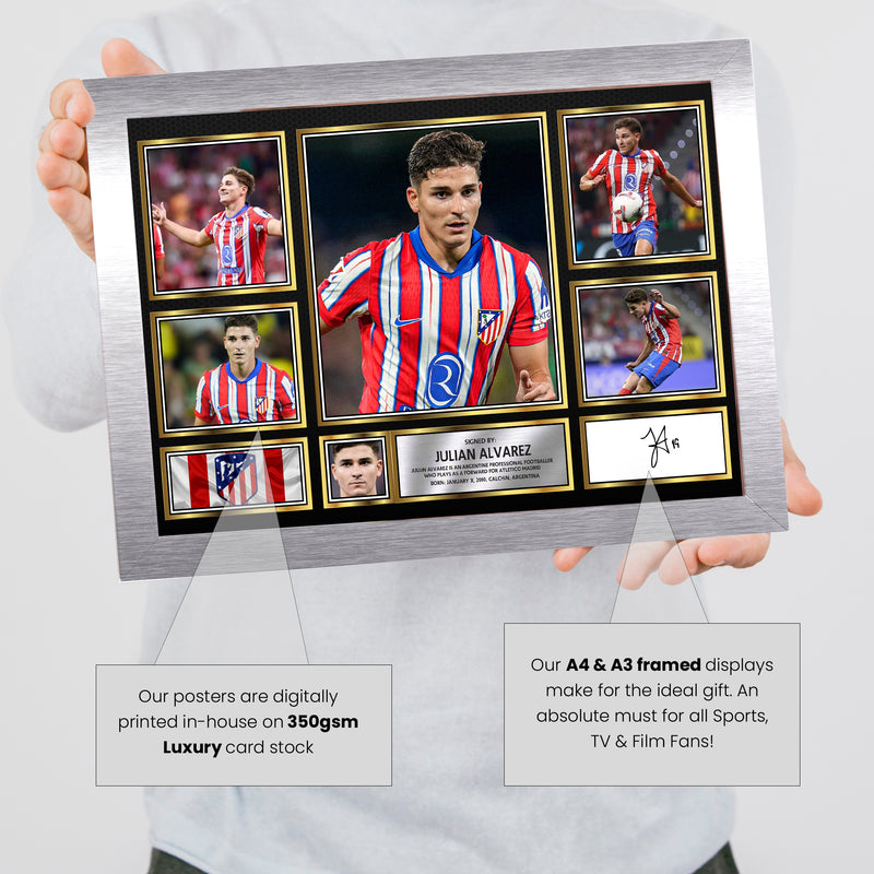 Julian Alvarez Limited Edition Signed Football Poster Print