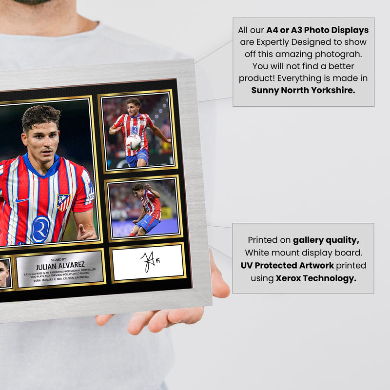 Julian Alvarez Limited Edition Signed Football Poster Print