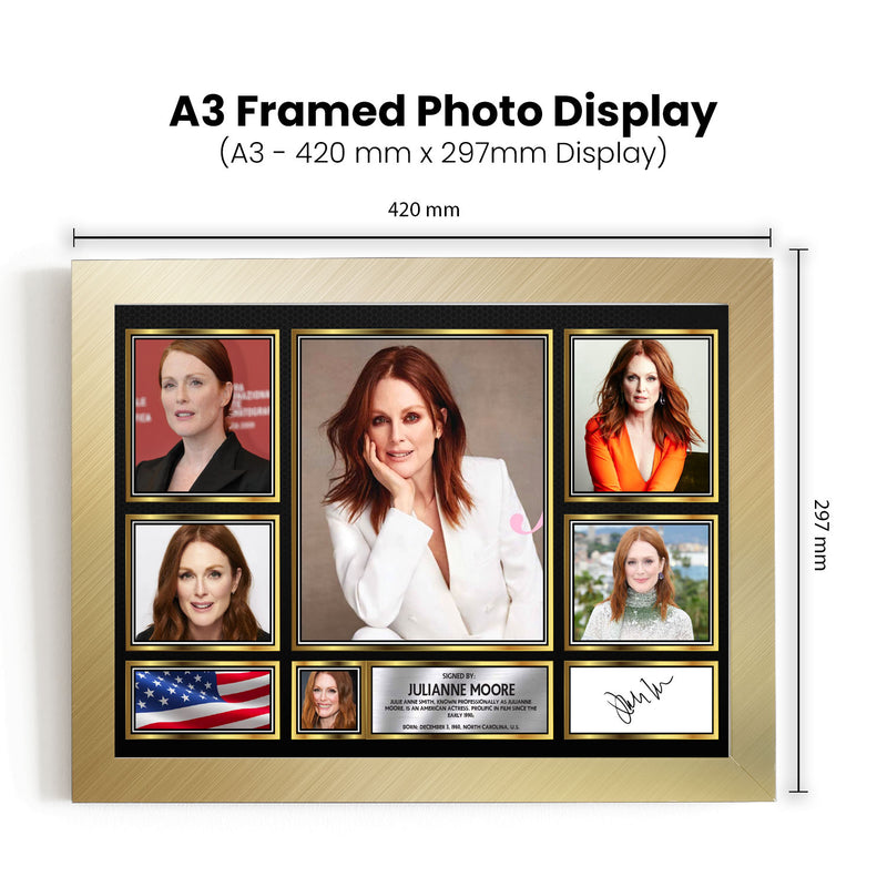 Julianne Moore Actors Framed Autographed Print - Limited Edition Autograph Fan Gift – Collectible Memorabilia Merchandise