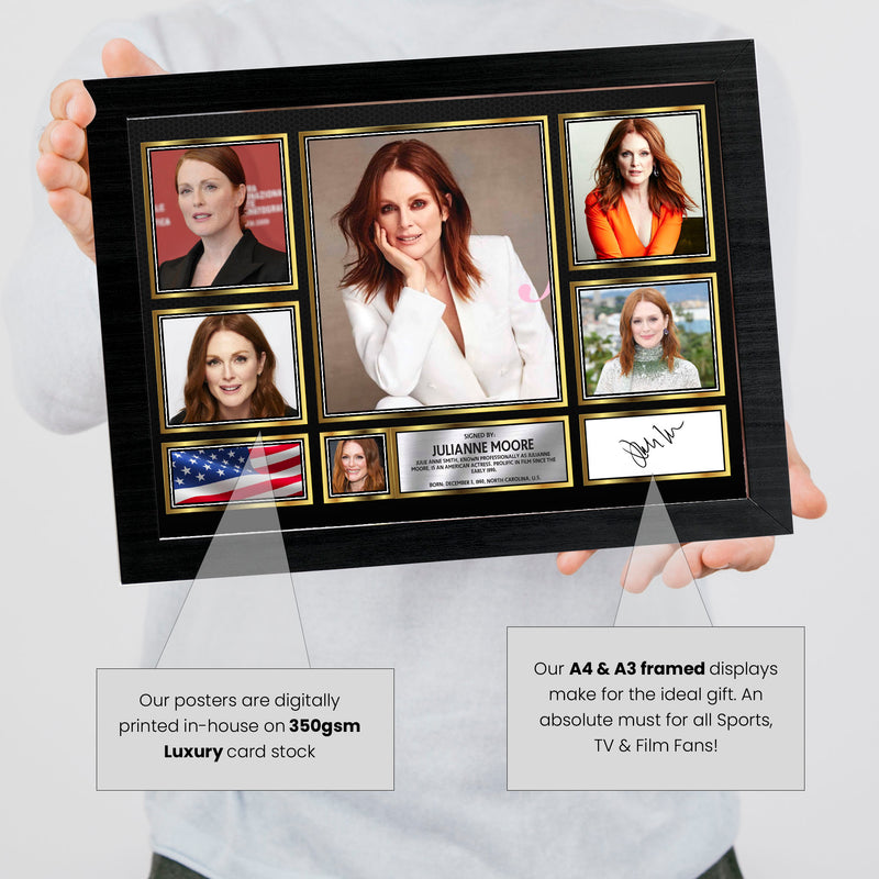 Julianne Moore Actors Framed Autographed Print - Limited Edition Autograph Fan Gift – Collectible Memorabilia Merchandise