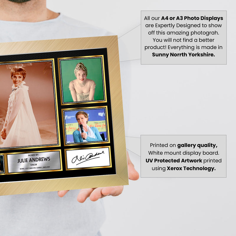 Julie Andrews Singers Framed Autographed Print - Limited Edition Autograph Fan Gift – Collectible Memorabilia Merchandise