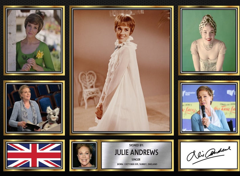 Julie Andrews Singers Framed Autographed Print - Limited Edition Autograph Fan Gift – Collectible Memorabilia Merchandise