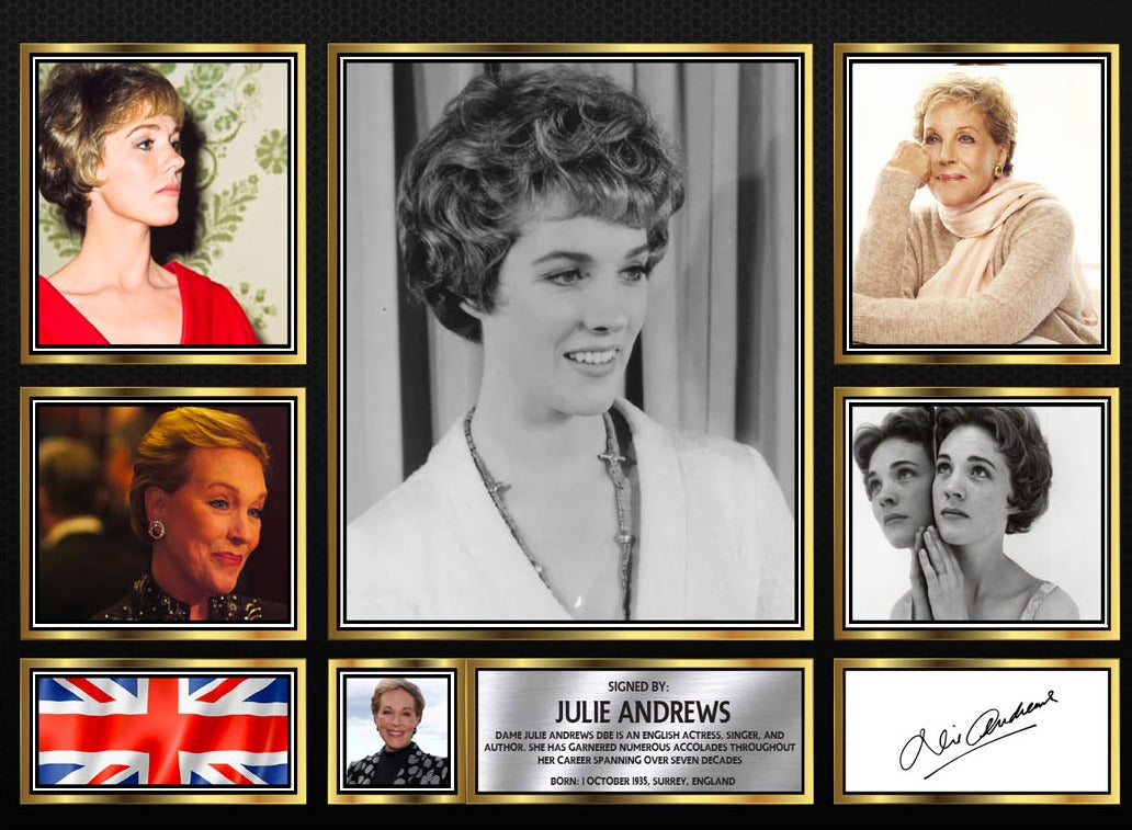 Julie Andrews Actors Framed Printed Signature Print – Fan Gift – Wall Art – Julie Andrews Actors Framed Printed Signature Print – A4 Poster