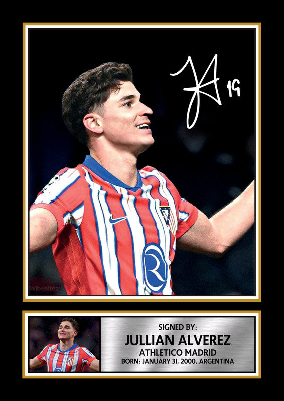 Julián Álvarez Printed Signature Poster Print