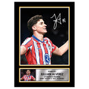 Julian Alvarez Signed Poster Print – Atlético Madrid Tribute Wall Art with Autograph Panel – Argentina Striker Memorabilia for Fans & Collectors