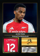 Jurrien Timber Signed Football Memorabilia – Framed Autograph Display with Arsenal & Netherlands Tribute – Collector’s Gift