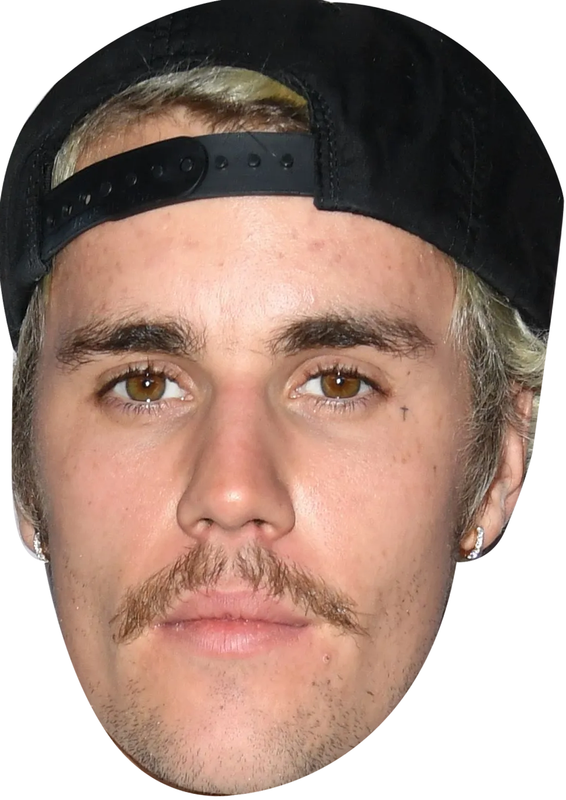 Justin Bieber Celebrity Face Mask Fancy Dress - High-Quality Cardboard Masks for Any Occasion