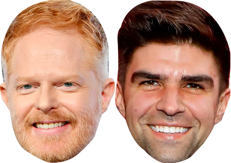 Justin Mikita and Jesse Tyler Ferguson Celebrity Couple Face Mask Fancy Dress - High-Quality Cardboard Masks for Any Occasion