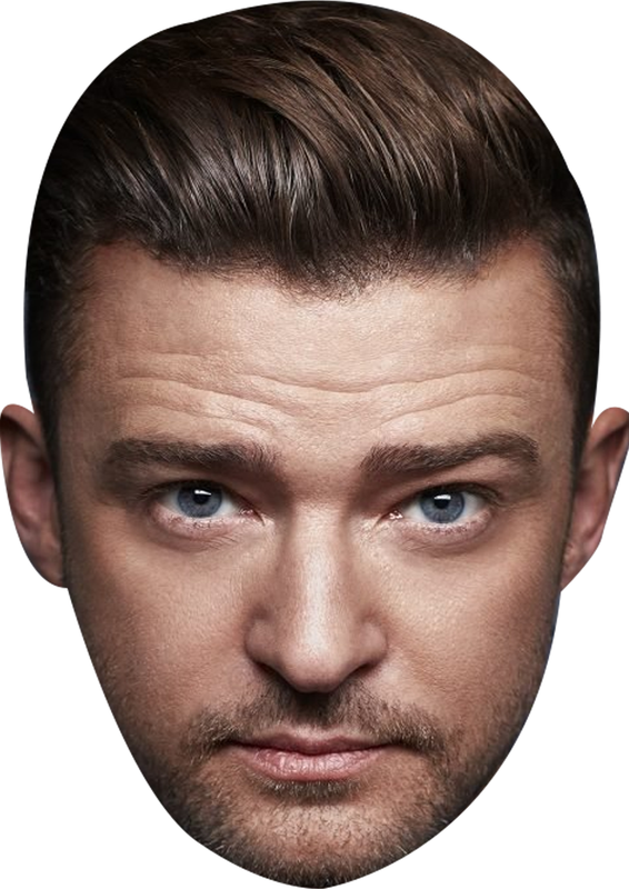 Justin Timberlake Celebrity Face Mask Fancy Dress - High-Quality Cardboard Masks for Any Occasion