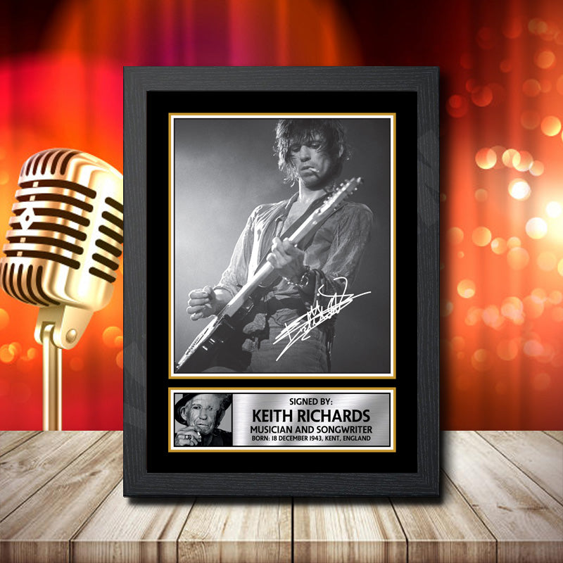 Keith Richards 2 – Printed Signature Music Star Print – Keith Richards 2