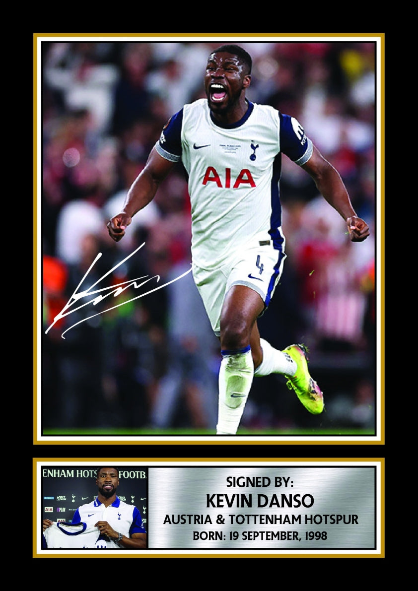 Kevin Danso Tottenham Footballer Printed Signature Print – kevin Danso printed signature poster