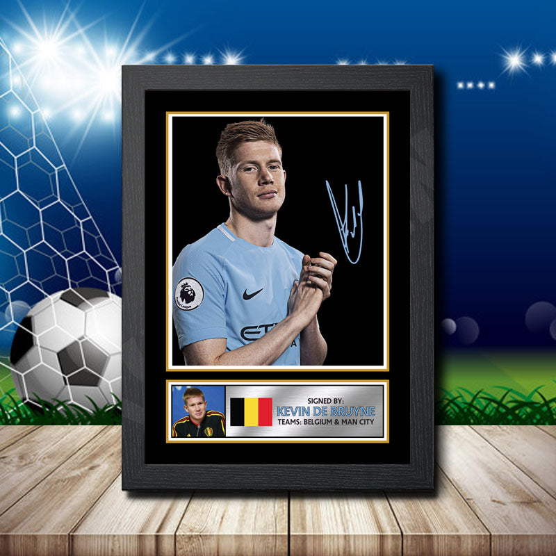 Kevin De Bruyne Silver Printed Signature Footballers Star Poster Print Framed Wall Art Gift – Kevin De Bruyne Silver Printed Signature Footballers Star Poster Print