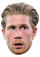 Kevin De Bruyne Face Mask – Belgium Football Star Inspired Card Face Mask, Soccer Fan Party Accessory, Match Day Supporter Prop, Sports Fan Gift