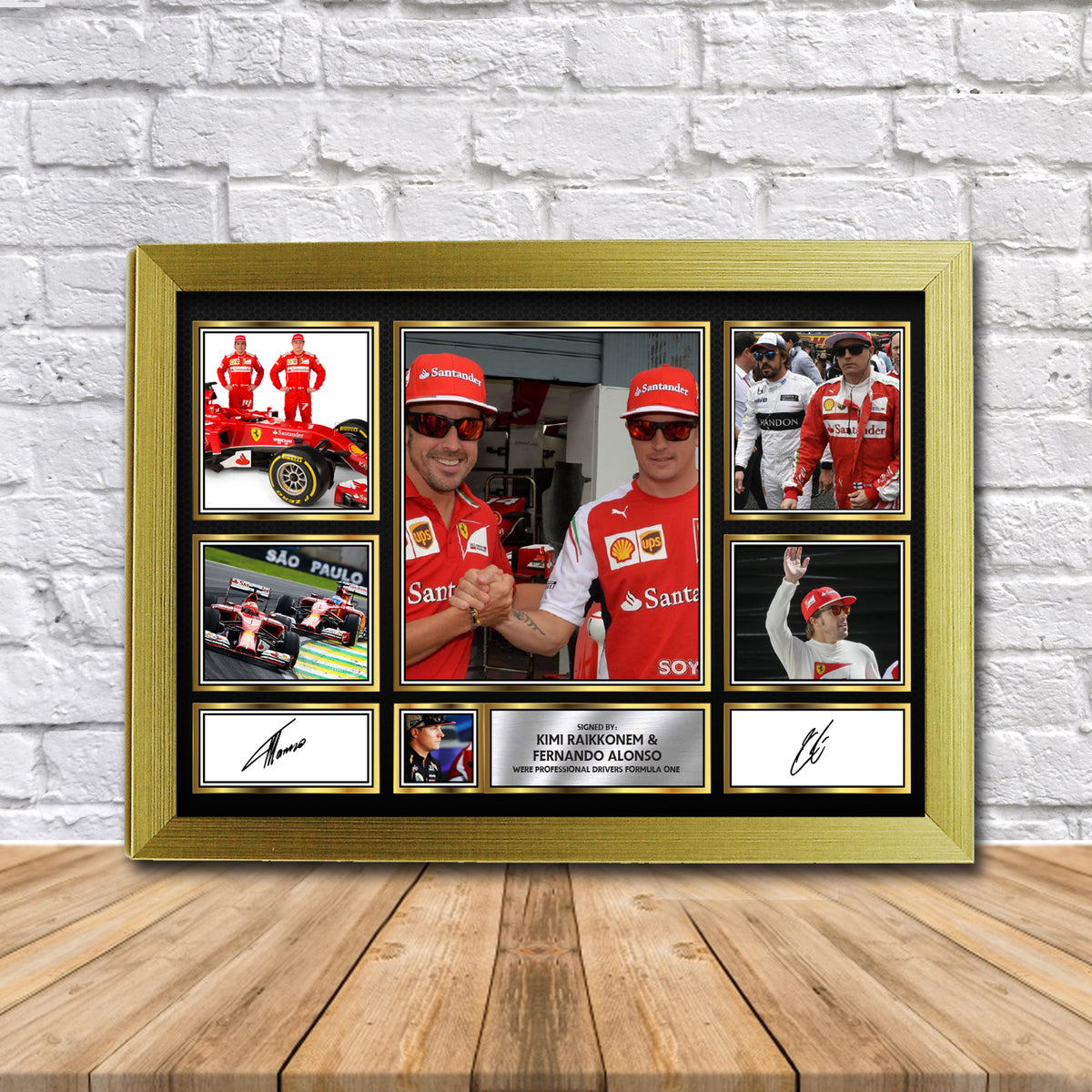 Kimi Raikkonem & Fernando Alonso Motorsport Gift Framed Printed Signature Star Poster Print Wall Art Gift – Kimi Raikkonem & Fernando Alonso Motorsport Gift Framed Printed Signature Star