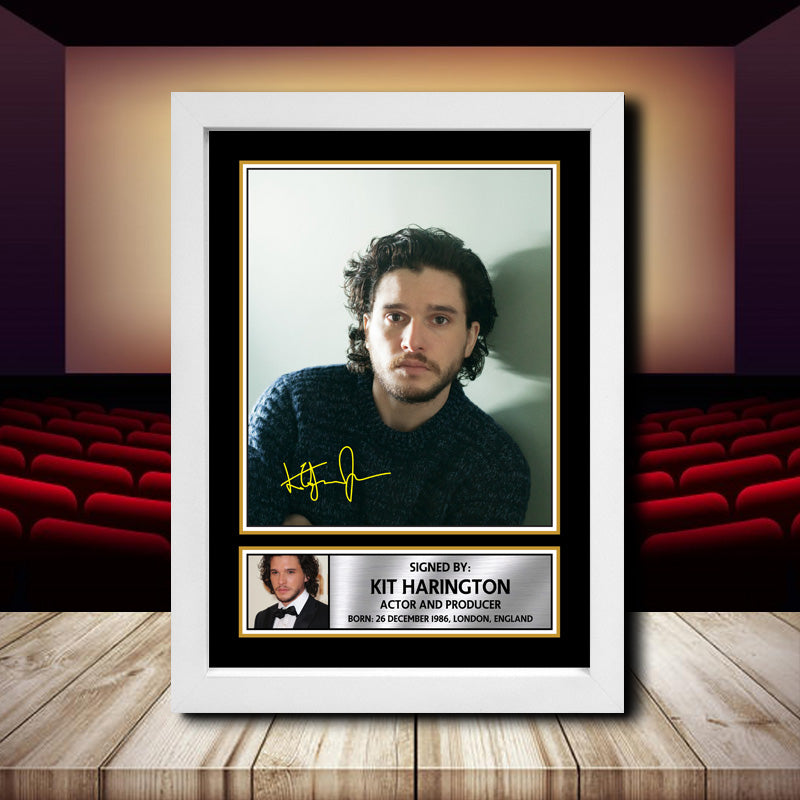 Kit Harrington 2 Printed Signature Movie Star Poster Print Framed Wall Art Gift – Kit Harrington 2 Printed Signature Movie Star Poster Print