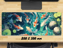 Extra Large Gaming Mouse Mat (800mm x 300mm) - Koi Pond