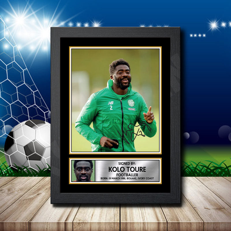 Kolo Toure 2 Printed Signature Footballers Star Poster Print Framed Wall Art Gift – Kolo Toure 2 Printed Signature Footballers Star Poster Print