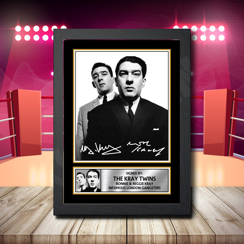 Kray Twins Ronnie Reggie Printed Signature Boxing Star Poster Print Framed Wall Art Gift – Kray Twins Ronnie Reggie Printed Signature Boxing Star Poster Print