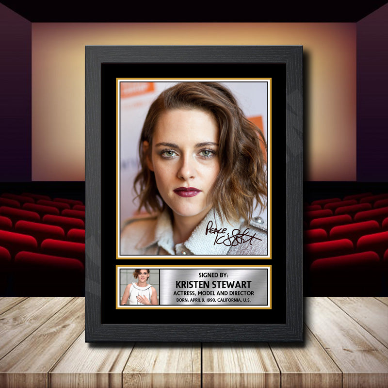 Kristen Stewart Printed Signature Movie Star Poster Print Framed Wall Art Gift – Kristen Stewart Printed Signature Movie Star Poster Print