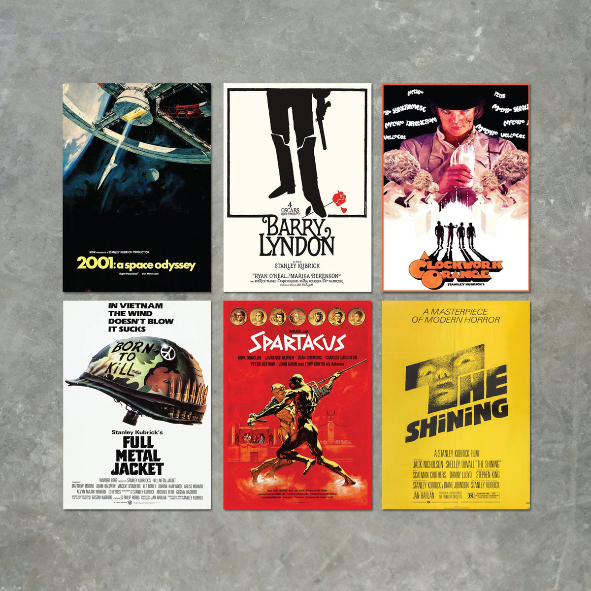 Stanley Kubrick Movies and Film Poster Print Packs - 6 POSTERS A6, A5