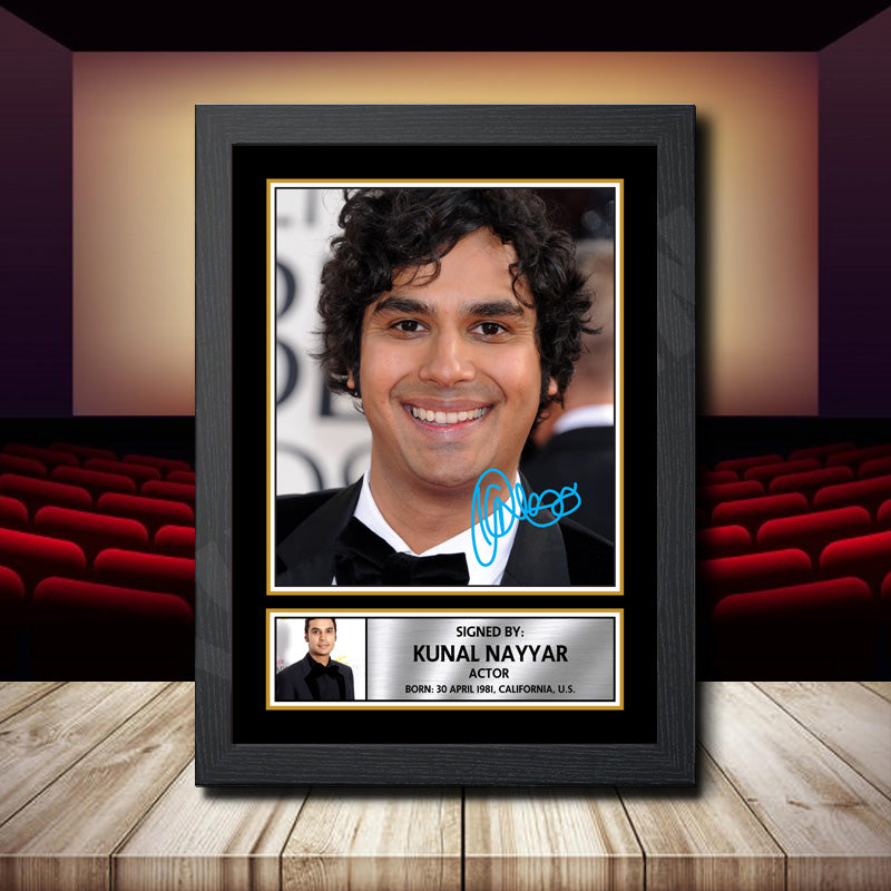 Kunal Nayyar Printed Signature Movie Star Poster Print Framed Wall Art Gift – Kunal Nayyar Printed Signature Movie Star Poster Print