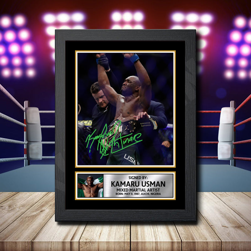 Kamaru Usman Printed Signature Ufc Star Poster Print Framed Wall Art Gift – Kamaru Usman Printed Signature Ufc Star Poster Print