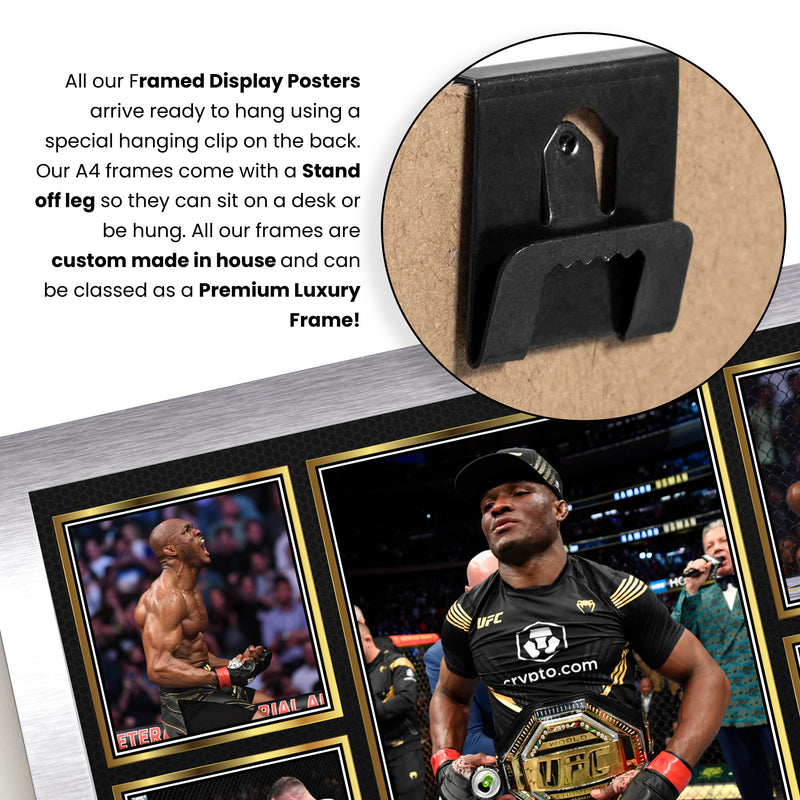 Kamaru Usman UFC FIighters Framed Autographed Print - Limited Edition Autograph Fan Gift – Collectible Memorabilia Merchandise