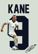Harry Kane Signed Poster Print – England National Team Captain Tribute Wall Art with Signature & Jersey Number 9 – Striker Memorabilia for Football Fans & Collectors