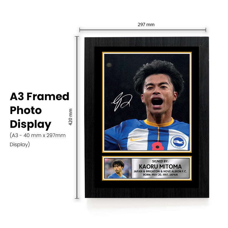 Kaoru Mitoma Signed Autographed Portrait Poster Print – Japan & Brighton & Hove Albion F.C. – Football Memorabilia Gift for Fans & Collectors